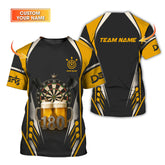 Maxcorners Custom Darts Shirt 180 Beer Mug Dartboard Tee Funny Darts Team Jersey LM0509