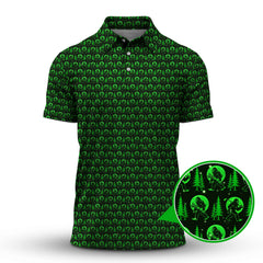 Maxcorners Bigfoot Golf Pattern Shirt, Funny Sasquatch Golf Polos, Golf Gift for Men, Crazy Golf Shirts For Golfers