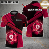 Maxcorners Billiard Galaxy Blue Team Jersey Personalized Name, Team Name 3D Polo Shirt (4 Colors)