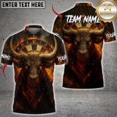 Maxcorners Darts Firestorm Bullseye Personalized Name, Team Name Shirt