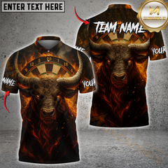 Maxcorners Darts Firestorm Bullseye Personalized Name, Team Name Shirt