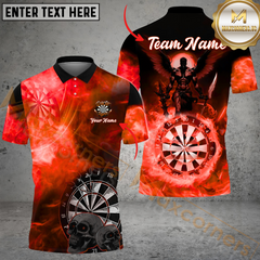 Maxcorners Darts Dark Angle Smoke MultiColor Option Customized Name, Team Name 3D Polo Shirt
