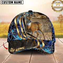 Maxcorners Elegant Deer With Gold Lines Camo Multicolor Option Personalized 3D Cap