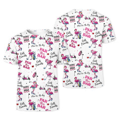 Maxcorners Par Then Bar Flamingo Womens Golf Polo Shirt, Golfing Apparel, Womens Golf Gifts