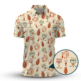 Maxcorners Jesus And Golf Is My Therapy Shirt, Pattern Golf Shirt, Jesus Golf Polos For Men