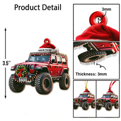 Maxcorners Custom Name Jeep Ornament, Christmas Gift for Jeep Lover 2D Flat LM2211