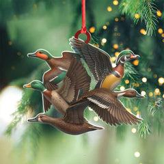 Maxcorners Flying Duck Acrylic Christmas Ornament - 3D Waterfowl Hunting Decor, Duck Hunter Gift Idea