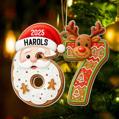 Maxcorners Custom Six Seven Santa Christmas - Personalized Acrylic Ornament - Funny Teen Slang Ornament, Gen Z Teenager Tween Ornament, Christmas Gifts 2D Flat TU2511