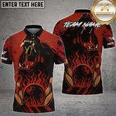 Maxcorners Bowling Shirt Angry Bear Fire Strike Wild Roar Multioptions Personalized Name, Team Name Unisex 3D Shirt (4 Colors)