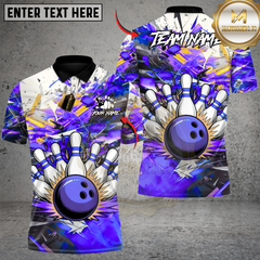 Maxcorners Bowling Blast Multicolor Customized Name, Team Name 3D Shirts