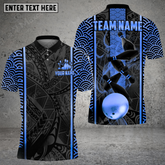Maxcorners Maori Pattern Bowling Jersey Multicolor Option Customized Name, Team Name 3D Polo Shirt