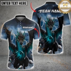 Maxcorners Storm Dragon Bowling Jersey Multicolor Customized Name, Team Name 3D Shirts