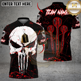 Maxcorners Darts Triple Arrow Punisher Skull Personalized Name, Team Name Shirt (4 Colors)