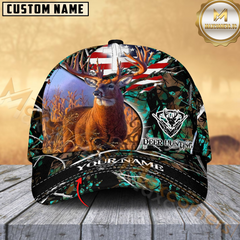 Maxcorners Patriotic Buck Camo Hunting Cap Multicolor Pattern Personalized 3D Cap