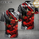 Maxcorners Red Bull Dartboard Fighter Strength Multioptions Personalized Name, Team Name Unisex 3D Shirt (4 Colors)