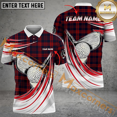 Maxcorners Golf Caro Wind Xmas Multicolor Option Customized Name, Team Name 3D Polo Shirt