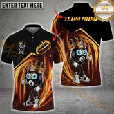 Maxcorners Funny Crowned Eight-Ball Billiard Jersey Multicolor Option Customized Name, Team Name 3D Polo Shirt