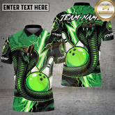 Maxcorners Lightning Cobra Bowling Viper Multicolor Options Personalized Name, Team Name 3D Shirt (4 Colors)