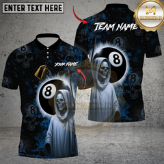 Maxcorners Skull & 8 Ball Custom Polo – Gothic Billiards Pool Team Shirt