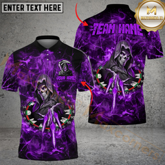 Maxcorners Darts Flame Reaper Throw Personalized Name, Team Name Shirt (4 Colors)