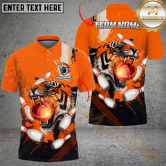 Maxcorners Ball And Pins Tiger Bowl Bowling Jersey Multicolor Options Personalized Name, Team Name 3D Shirt