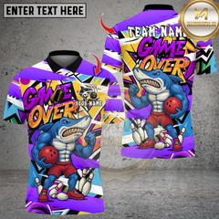 Maxcorners Bowling Game Over Muscle Shark Multicolor Customized Name Team Name 3D Shirts