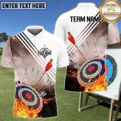 Maxcorners Archery Retro Flaming Personalized Name 3D Shirt