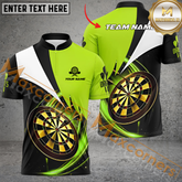 Maxcorners Thunder Lightning Pattern Darts Jersey Multicolor Option Customized Name, Team Name 3D Polo Shirt