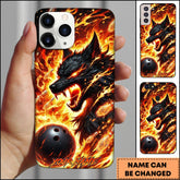 Maxcorners Bowling Fire Dragon Ball Personalized Name Phone Case