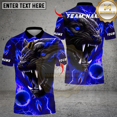 Maxcorners Black Panther With Bowling Multicolor Customized Name, Team Name 3D Shirts 11
