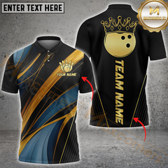 Maxcorners Bowling Golden Strike Multicolor Customized Name, Team Name 3D Shirts