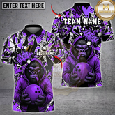 Maxcorners Angry Gorilla With Bowling Multicolor Customized Name, Team Name 3D Shirts