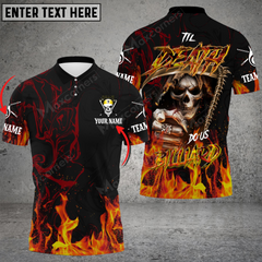 Maxcorners Ball 9 Skull Fire Till Death Do Us Billiard Jersey Multicolor Options Personalized Name, Team Name 3D Polo Shirt