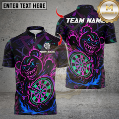 Maxcorners Darts Crazy Bear Neon Style Multicolor Customized Name, Team Name 3D Shirts
