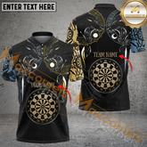Maxcorners Darts Viking Hati And Skoll Tattoo Mutilcolor Options Personalized Name, Team Name 3D Polo Shirt