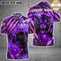 Maxcorners Bowling Wild Fire Tigers Multicolor Customized Name, Team Name 3D Shirts