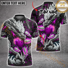 Maxcorners Dragon's Inferno Bowling Jersey Multicolor Option Personalized Name, Team Name 3D Polo Shirt