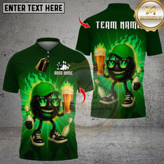 Maxcorners Bowling Funny Ball Beer Party Multioptions Personalized Name, Team Name Unisex 3D Shirts