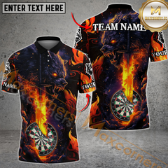 Maxcorners Fiery Wolf Darts Jersey Multicolor Options Personalized Name, Team Name 3D Shirt