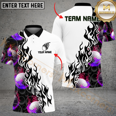 Maxcorners Golf Funny Ball Tropical Leaf Multicolor Customized Name, Team Name 3D Shirts