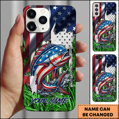 Maxcorners Mahi-mahi Fishing Phone Case Jump Grass Water Scene Personalized Name Phone Case