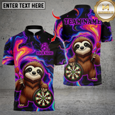 Maxcorners Darts Sloth With Dartboard Multicolor Customized Name, Team Name 3D Shirts
