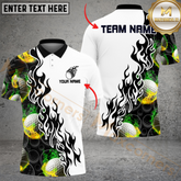 Maxcorners Golf Funny Ball Tropical Leaf Multicolor Customized Name, Team Name 3D Shirts