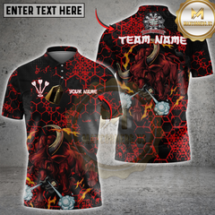 Maxcorners Darts Inferno Bull Multicolor Customized Name, Team Name 3D Shirts