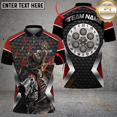 Maxcorners Darts Skull Cowboy Multicolor Customized Name, Team Name 3D Shirts