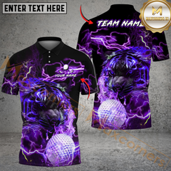 Maxcorners Thunder Tiger Swing Golf Polo Shirt, Customized Name & Team Name 3D Shirts (4 Colors)