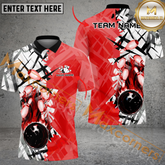 Maxcorners Double Faced Bowling Jersey Multicolor Option Customized Name, Team Name 3D Polo Shirt