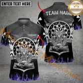 Maxcorners Darts Viking Ship Fire Flame Mutilcolor Options Personalized Name, Team Name 3D Polo Shirt