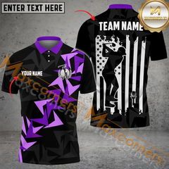 Maxcorners Golf Fallen Leaves Multicolor Option Customized Name, Team Name 3D Polo Shirt