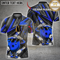 Maxcorners Cool Bowling Ball Multicolor Customized Name, Team Name 3D Shirts